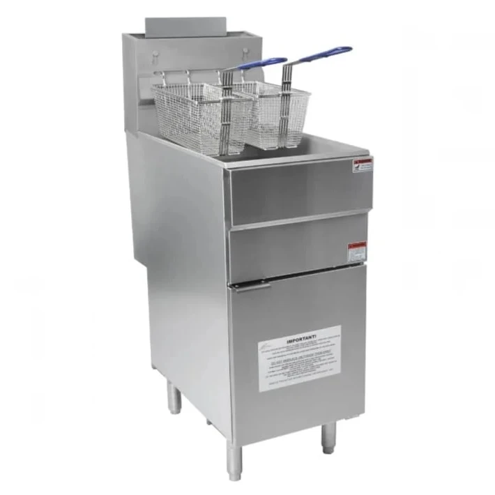 Freestanding Gas Fryer 3-burner Double basket-Single Tank Model:GF90 - NG
