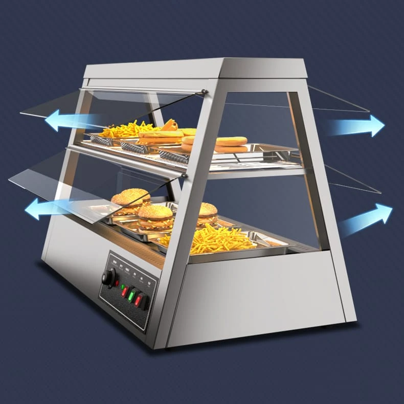 Food Display Warmer Heated Showcase Chicken Warmer Countertop Dry Heat |HW2-4