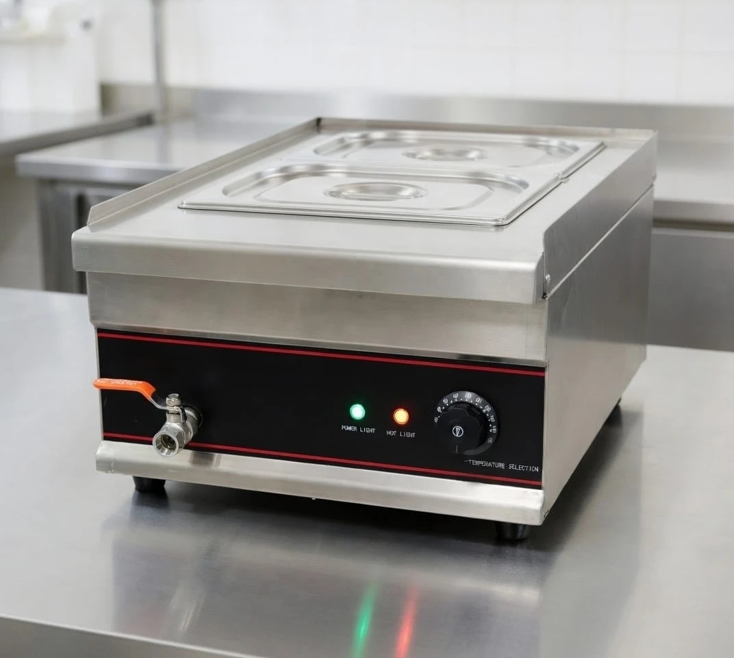 Commercial Bain Marie Food Warmer 2x GN1/2 Pot - 1.6kW Quatrone | HB-2T