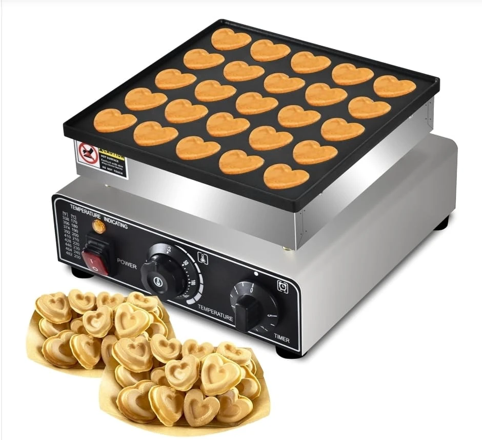 Quatrone 24-Heart Shape  Muffin Dutch Mini Pancakes Maker – Model NP-H25