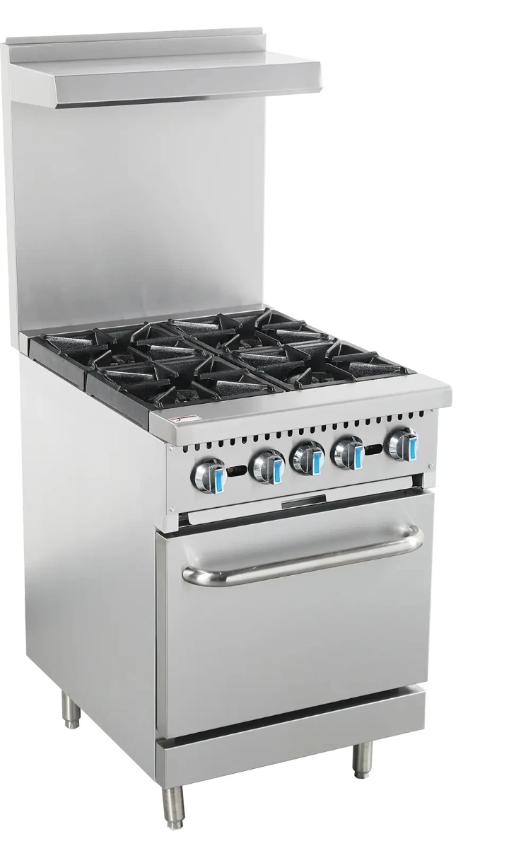 Commercial Gas Cooker Range 4 Burner With Oven  NG  |HSD-B24