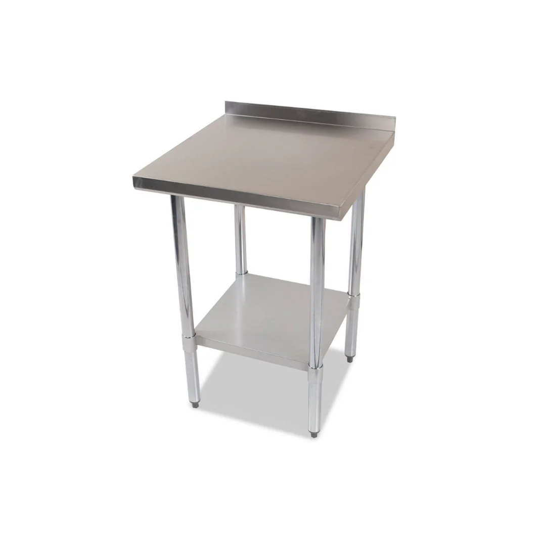 Stainless Steel Table with Backsplash 600x600mm (WxD)