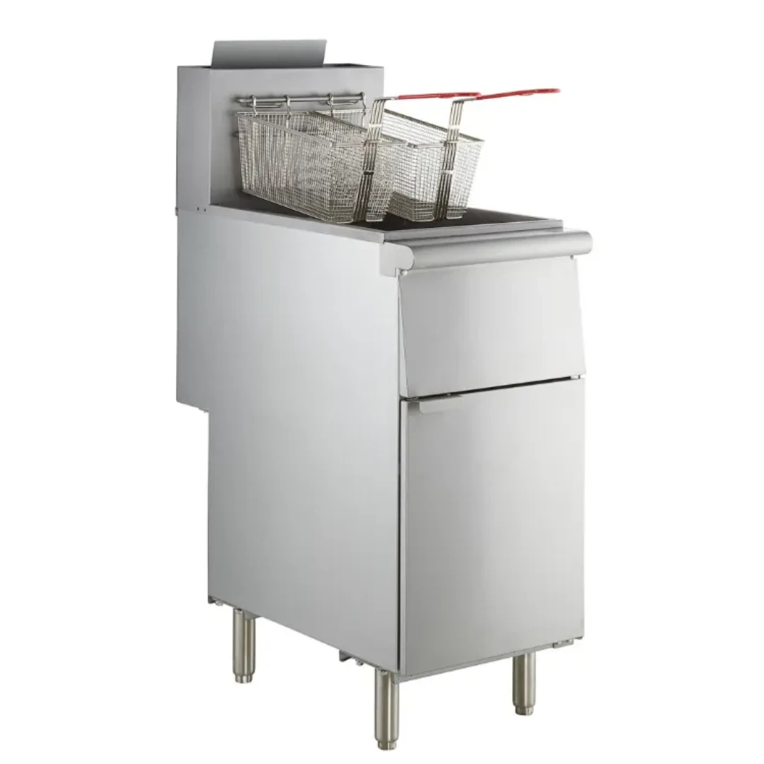 Freestanding Twin Tank Double Basket  Gas Fryer 4 Burner NG |HSD-4-2