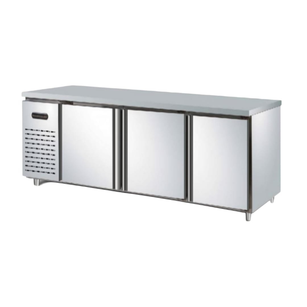 Commercial 3 Door Counter prep fridge - Stainless Steel Quatrone | TC0-4L3F