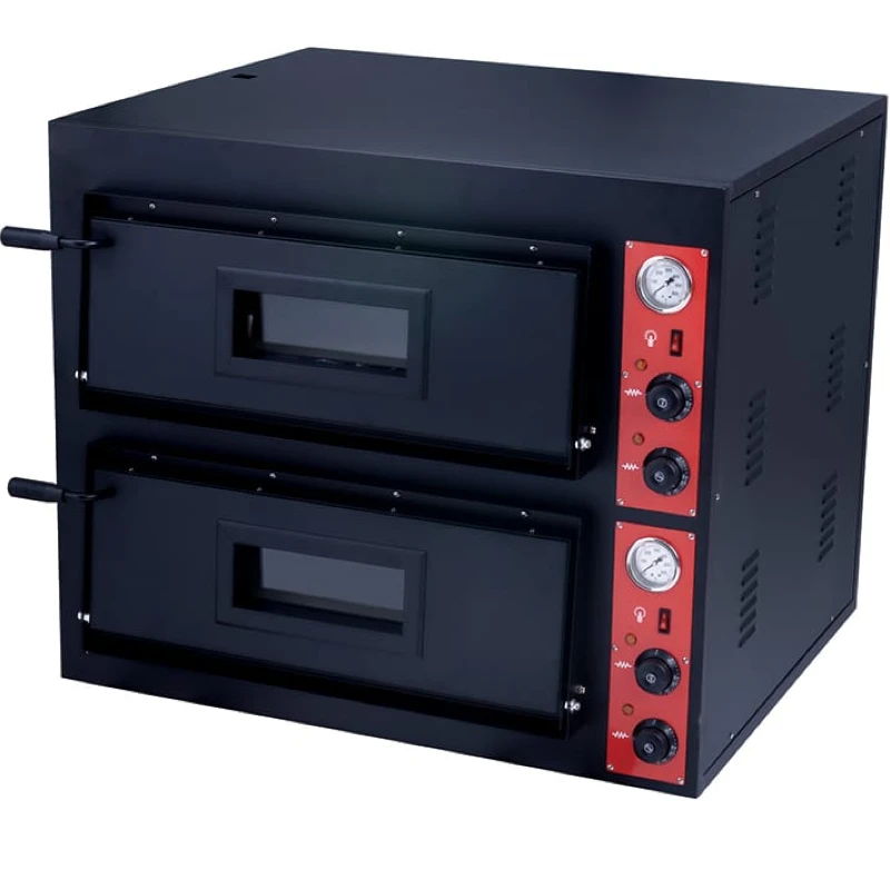 Double Deck Stone Bake Pizza Oven – 8×12" Pizzas Single Phase 8.4 kW | Quatrone UK | HEP-2-1PH