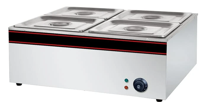 Commercial Bain Marie Food Warmer 4-Pot 1.5Kw Model: HB-4