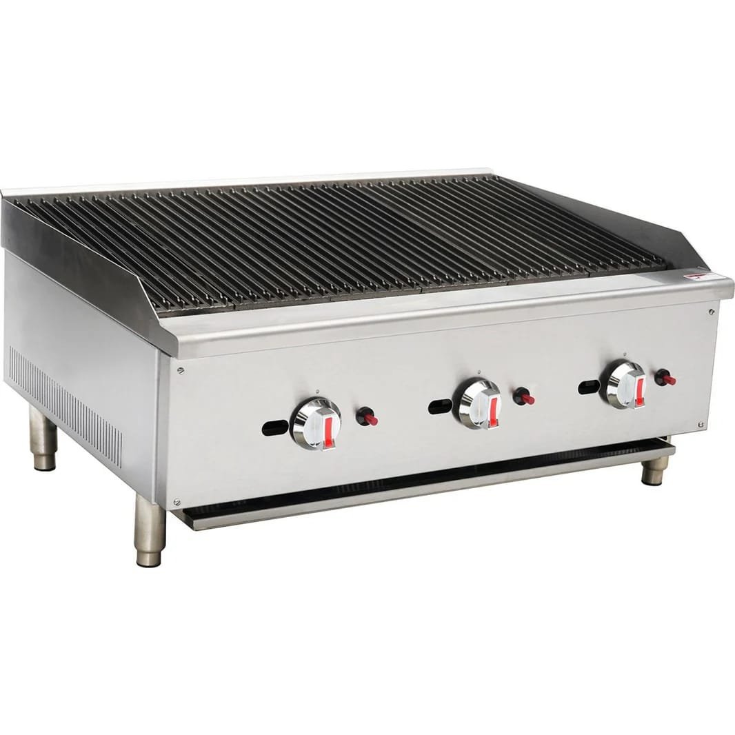 3 Burner Countertop Gas Charbroiler- Chargrill 900mm - Model:ECB-36SX