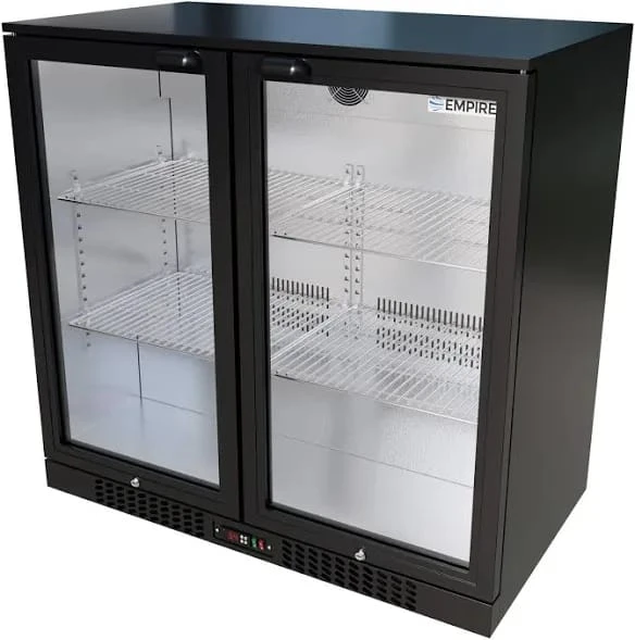 Under Counter Bar Fridge  Bottle Cooler - Hinged Double Door Chiller - 220L  Quatrone | BS2