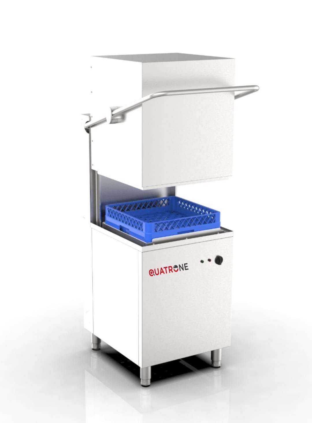 Pass Trough Dishwasher 1000 Plates/Hour 500x500mm Basket Drain Pump Detergent Pump Rinse Aid Pump 650x740x1540mm 380-400V | Quatrone WZ100DRDP